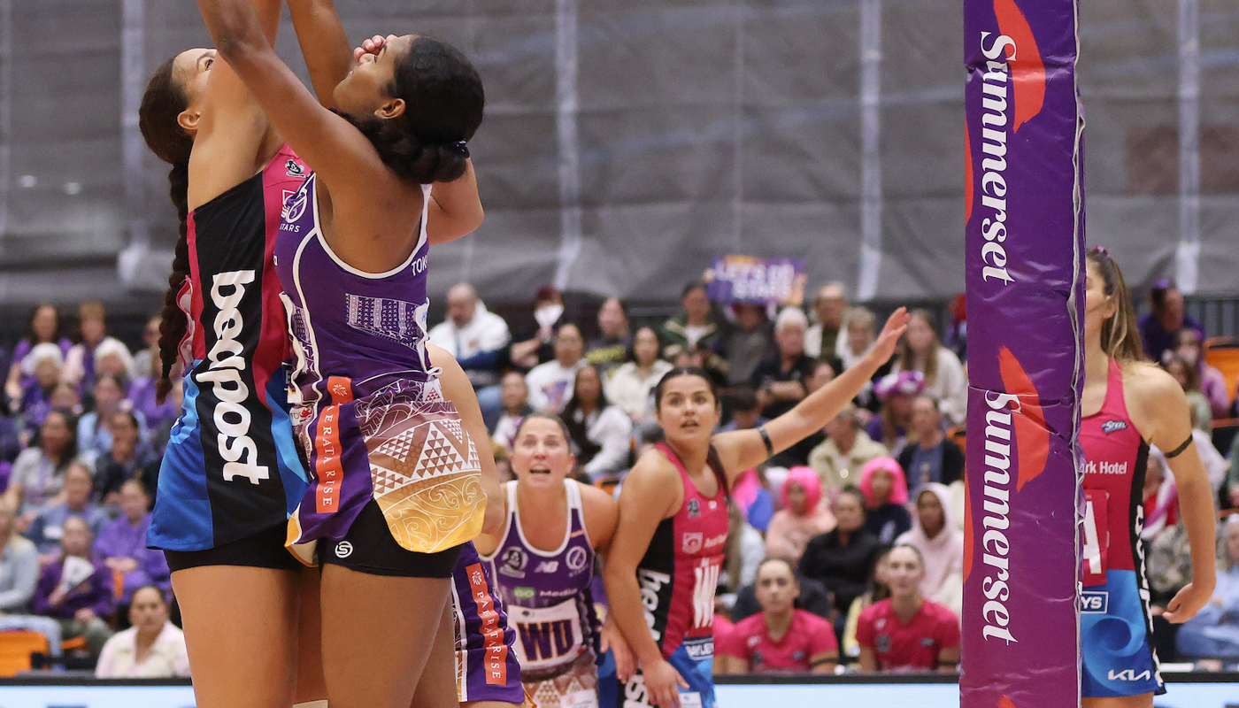 Stars and Steel player jumping for the ball. 