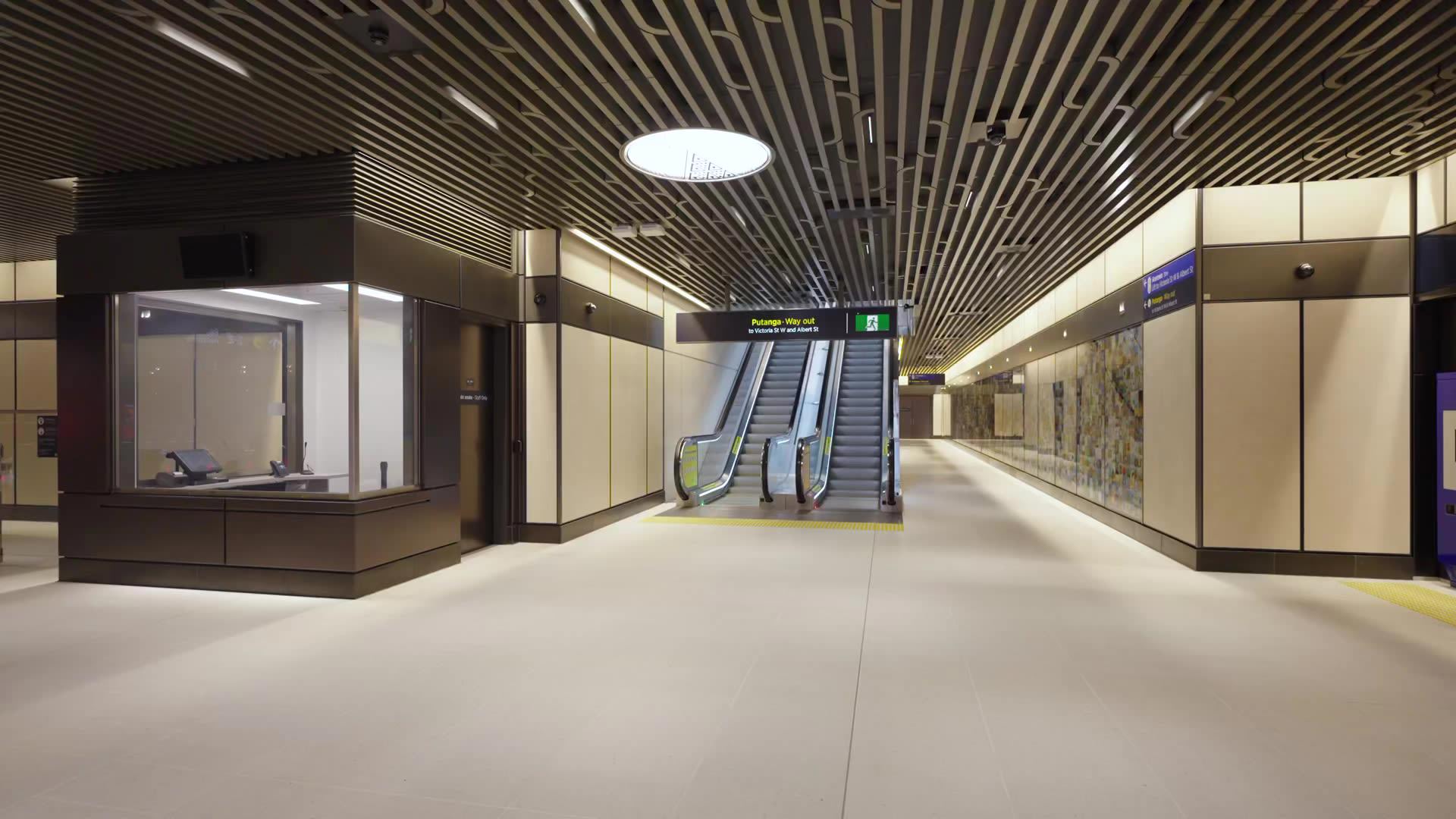 Te Waihorotiu Stastion as part of Auckland's underground train network.
