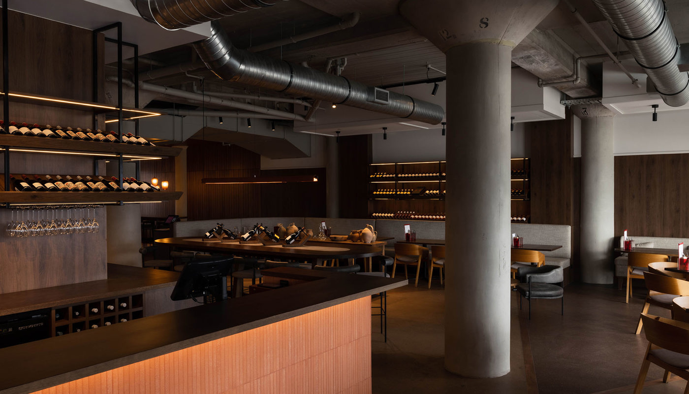 Interior of Somm Wine Cellar