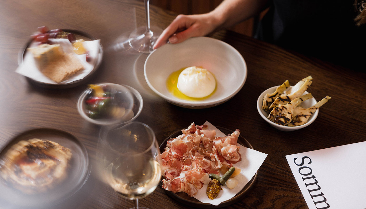 Cold meat, cheese, wine glasses and more at Somm Wine Cellar.