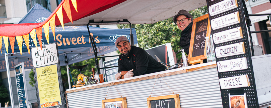 Food truck selling hot empanadas