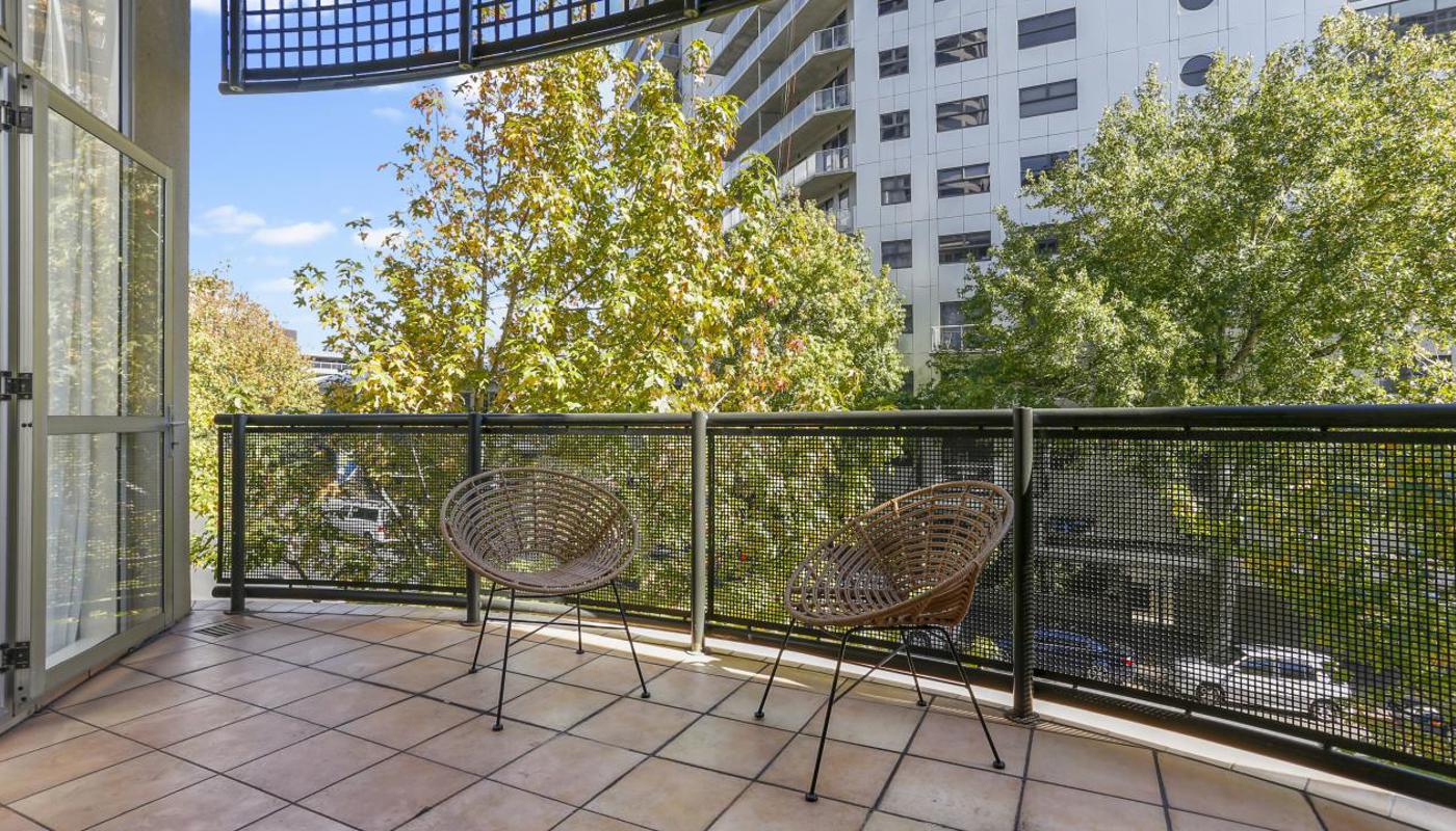 Large oversized covered balcony