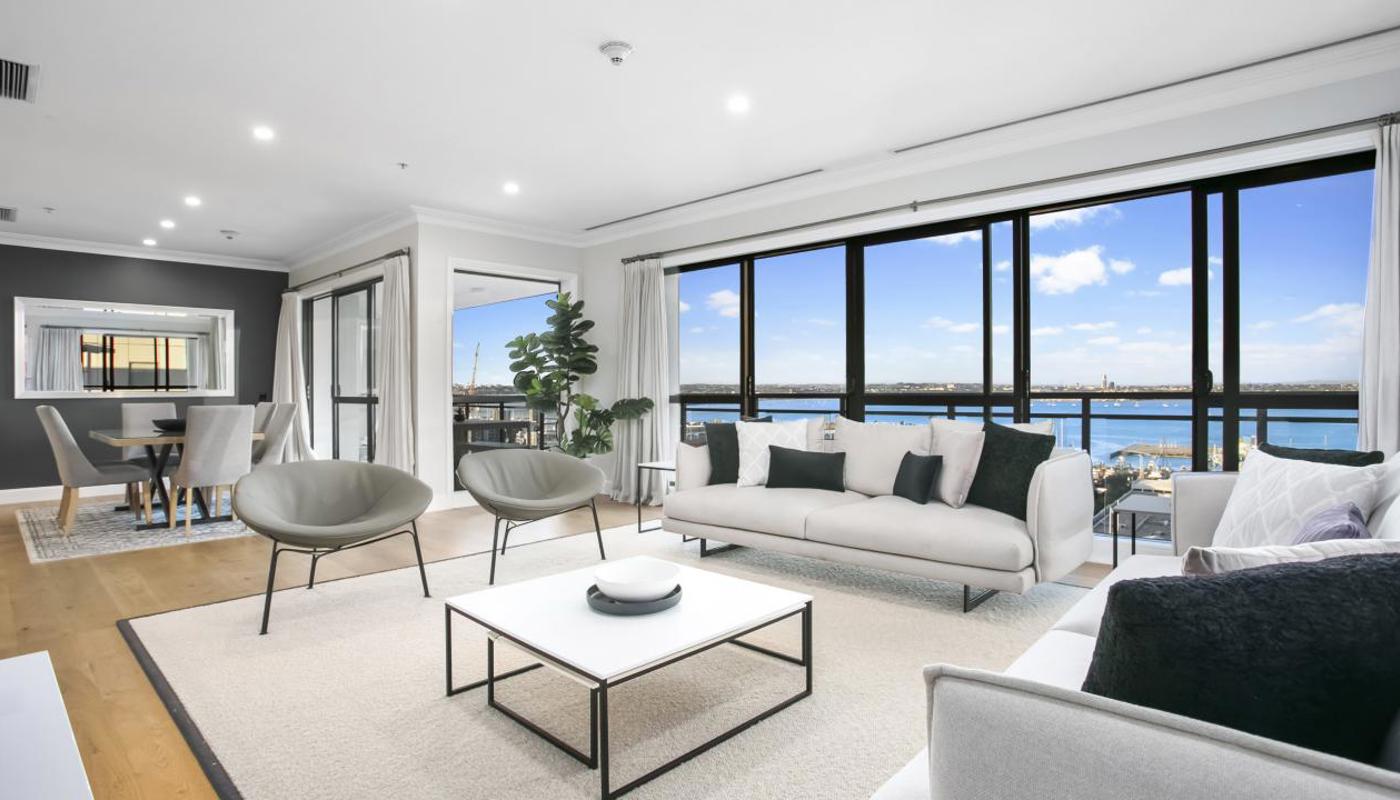 Super spacious living room flows through to the dining and kitchen area