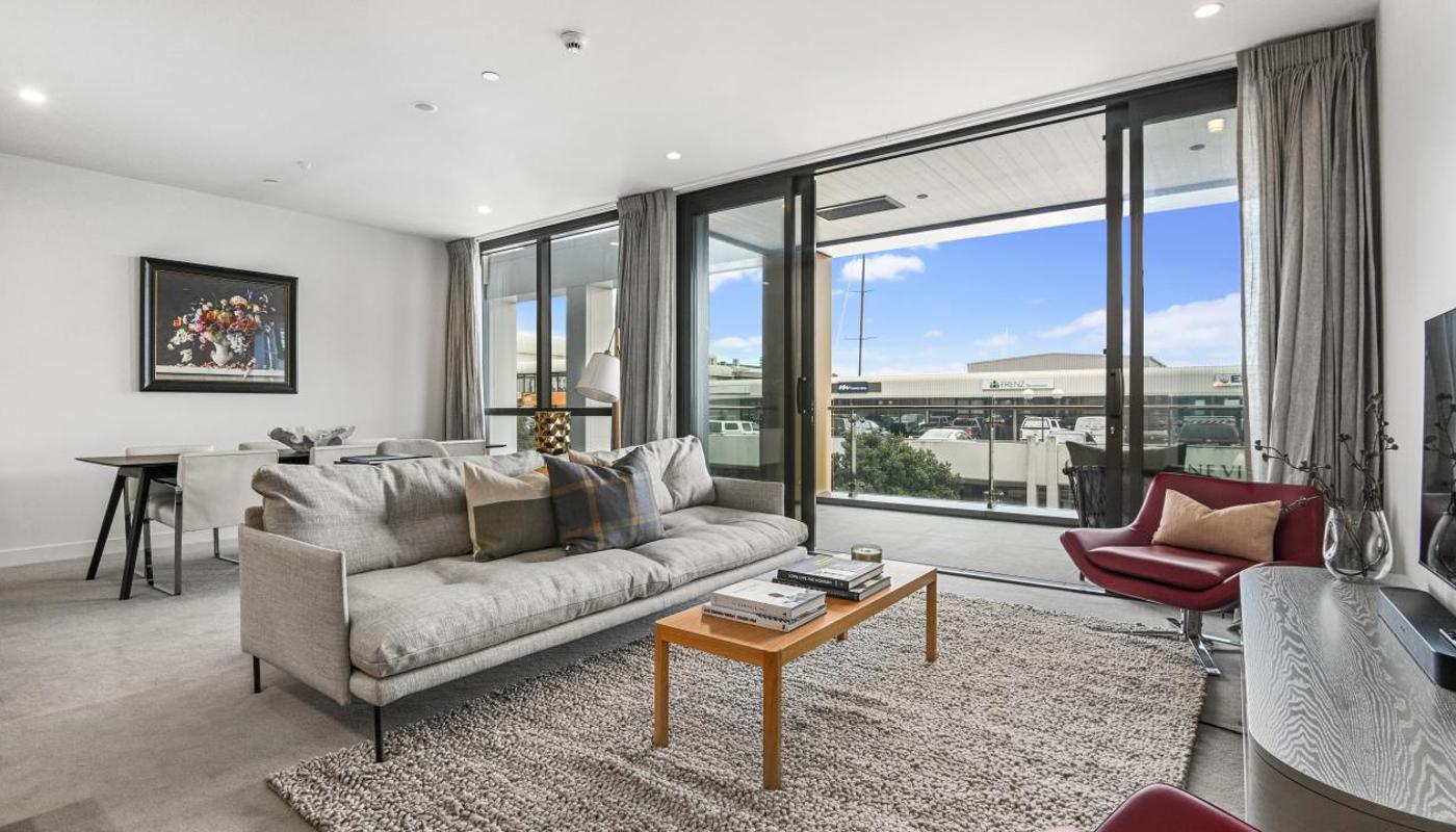Spacious and stylish living room.