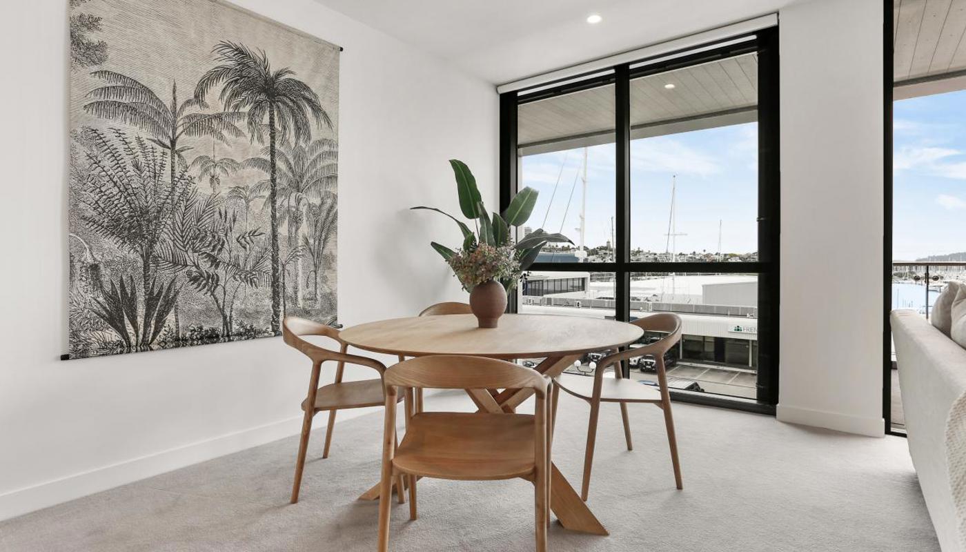 Stylish dining area.