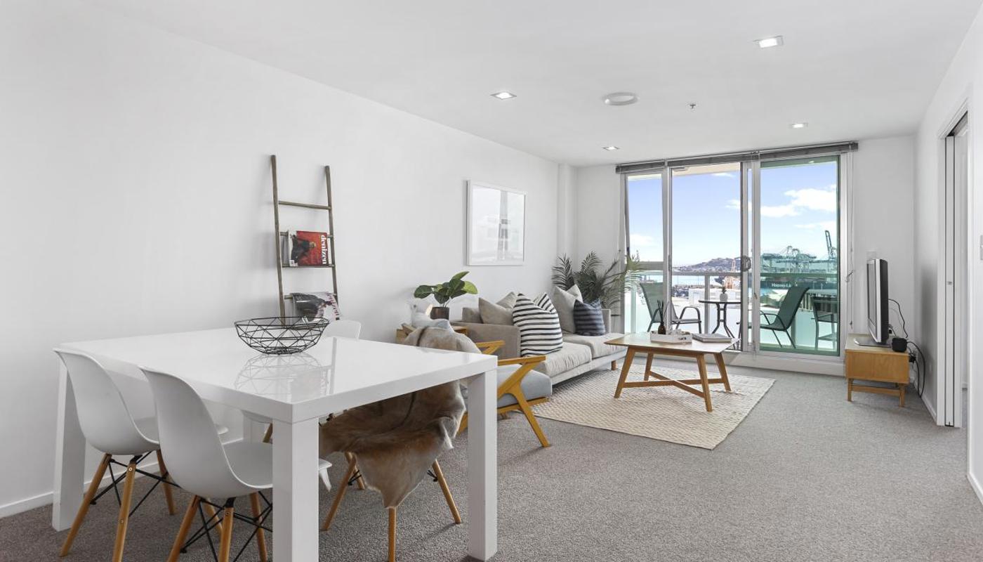 Open plan living and dining with lovely natural light pouring through.