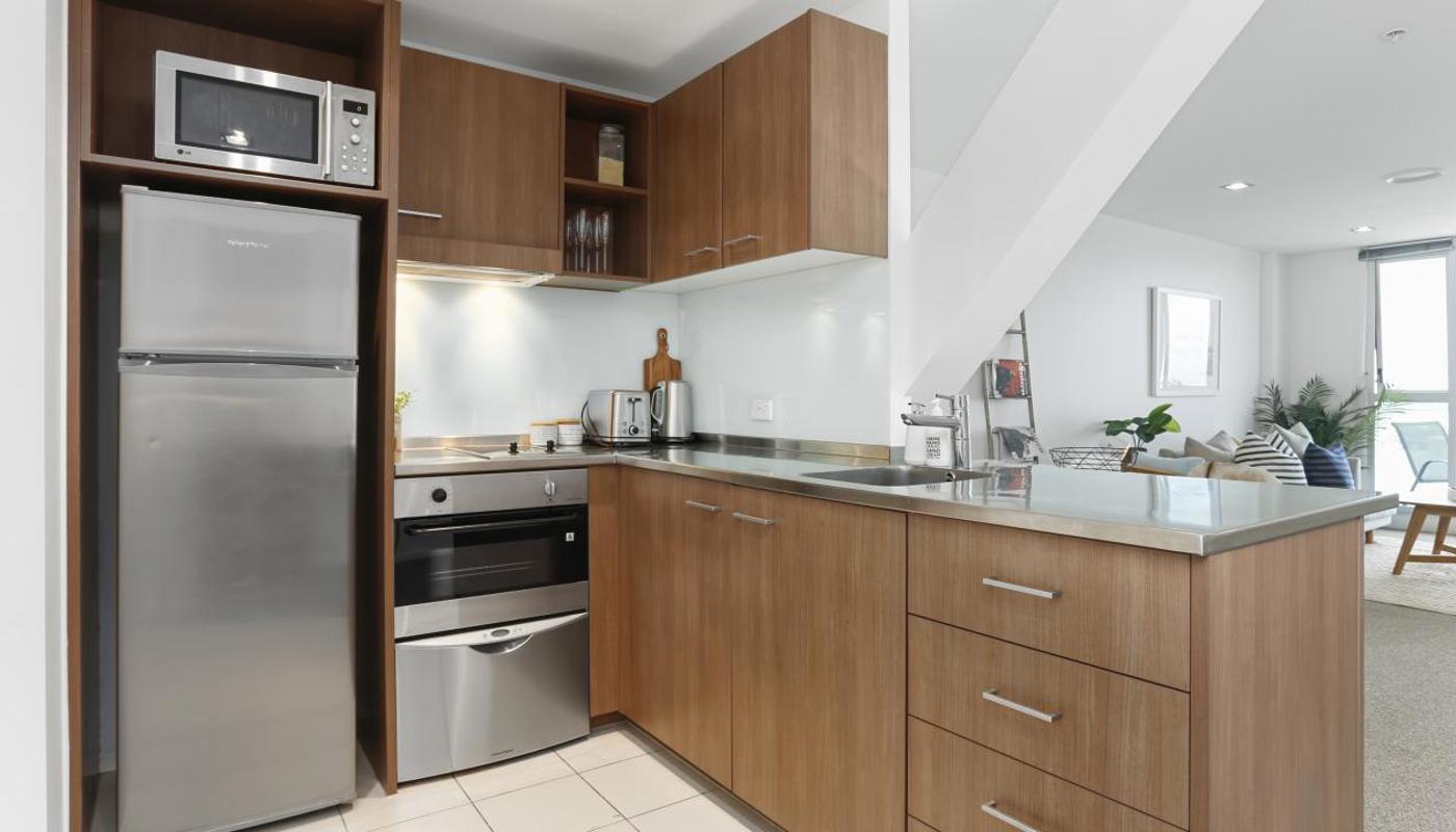 Fully equipped kitchen.