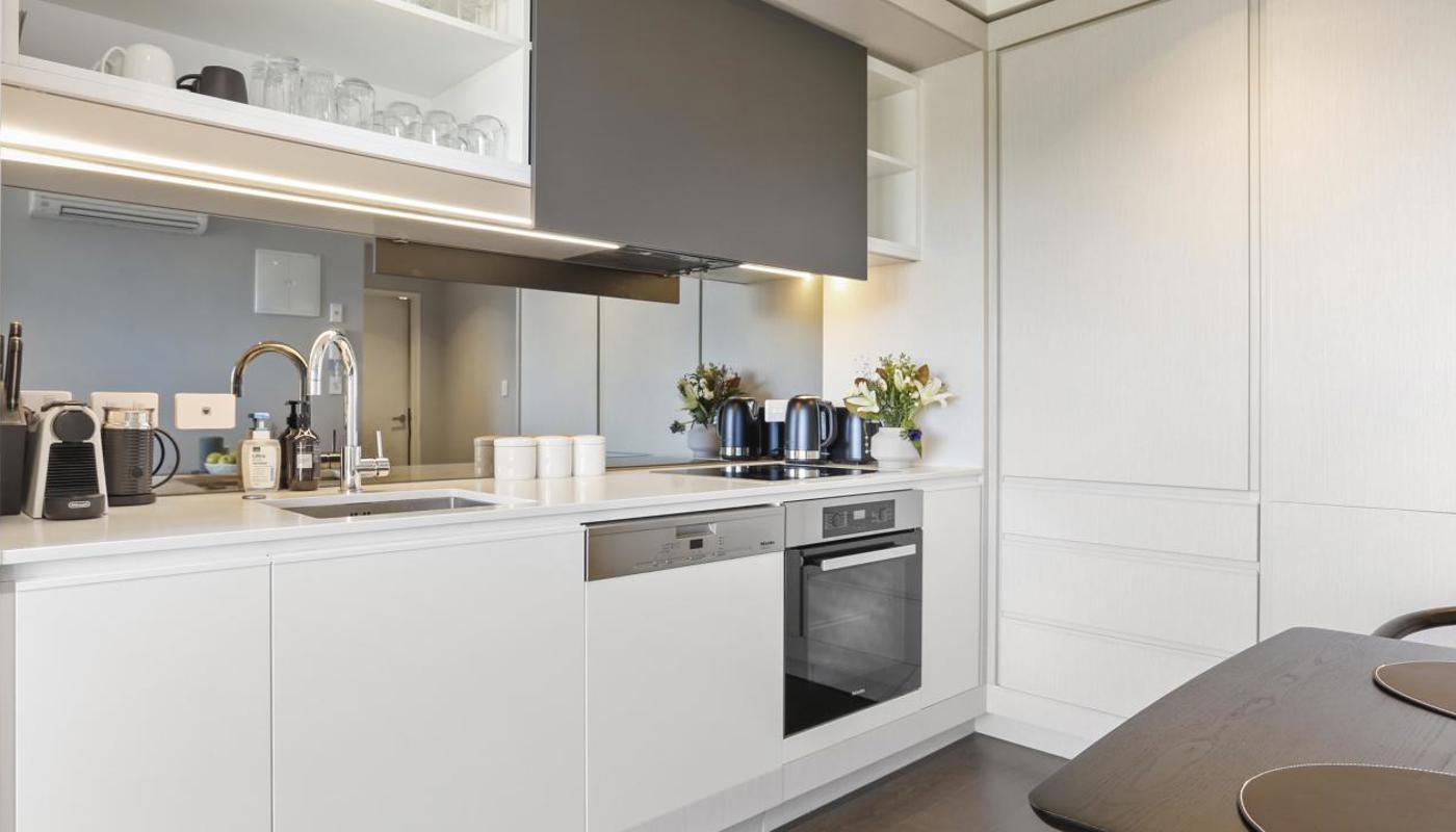 Stylish kitchen are comes equipped with modern appliances and cooking essentials