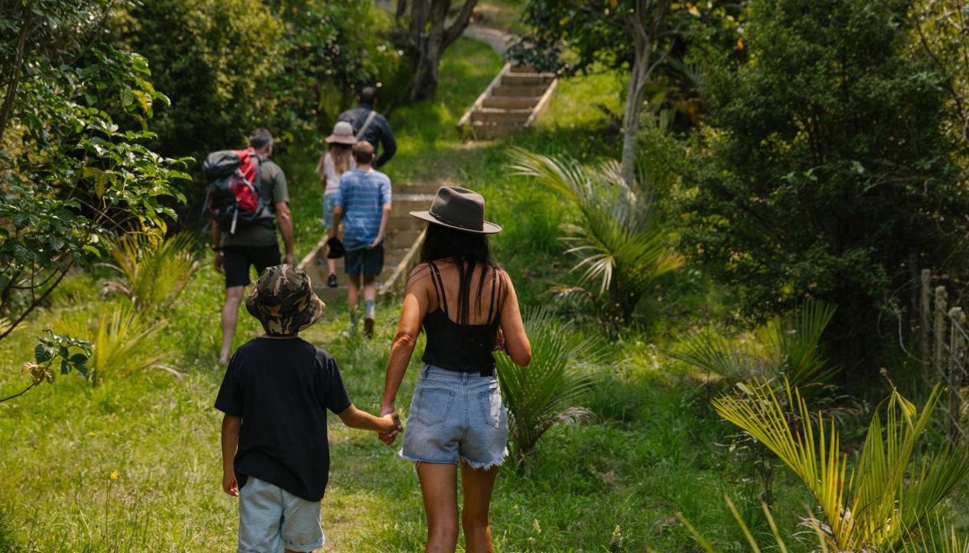 Exploring native forest on Rotoroa Island