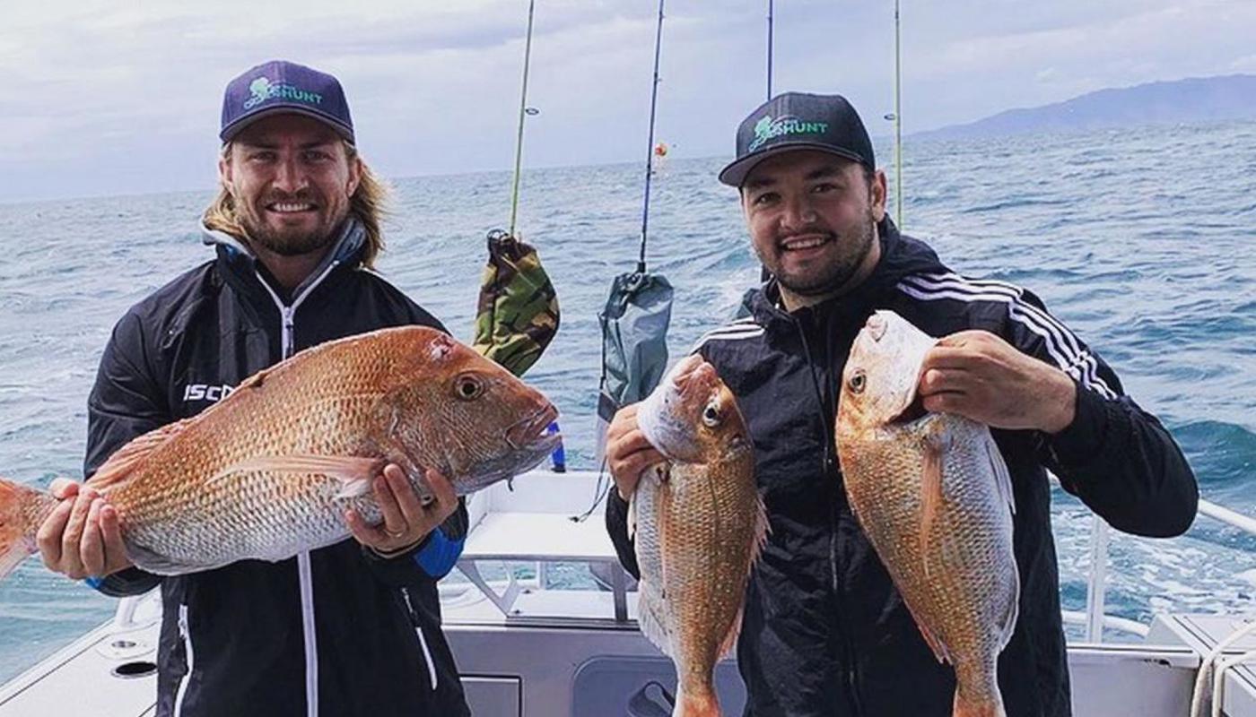 Kiwi Rugby League boys Brandon and Kieran on a half day fishing trip