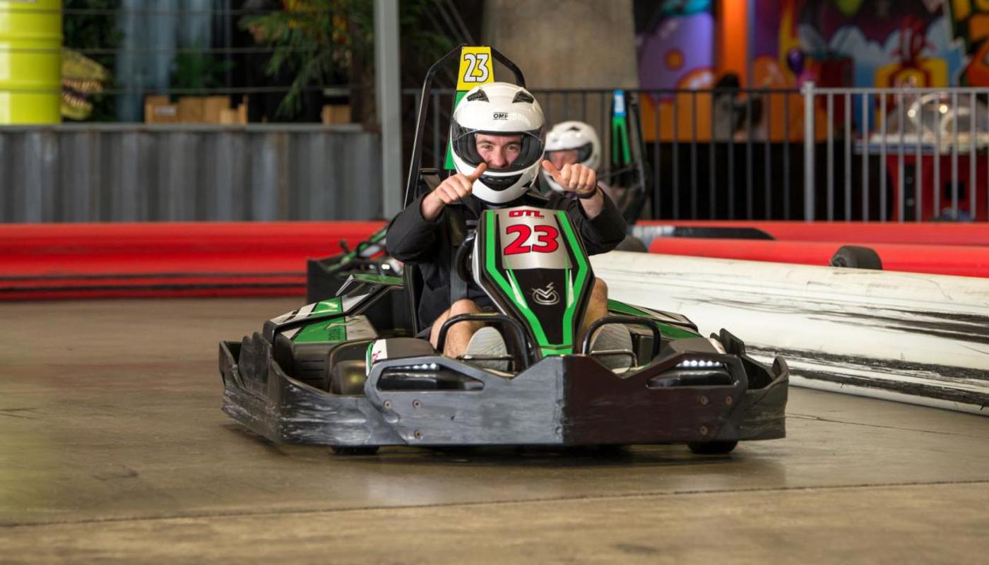 Indoor electric go karts.