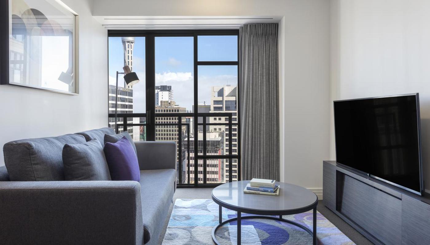 Avani Auckland Metropolis Residences - 1 Bedroom Executive Park Suite - Living Room
