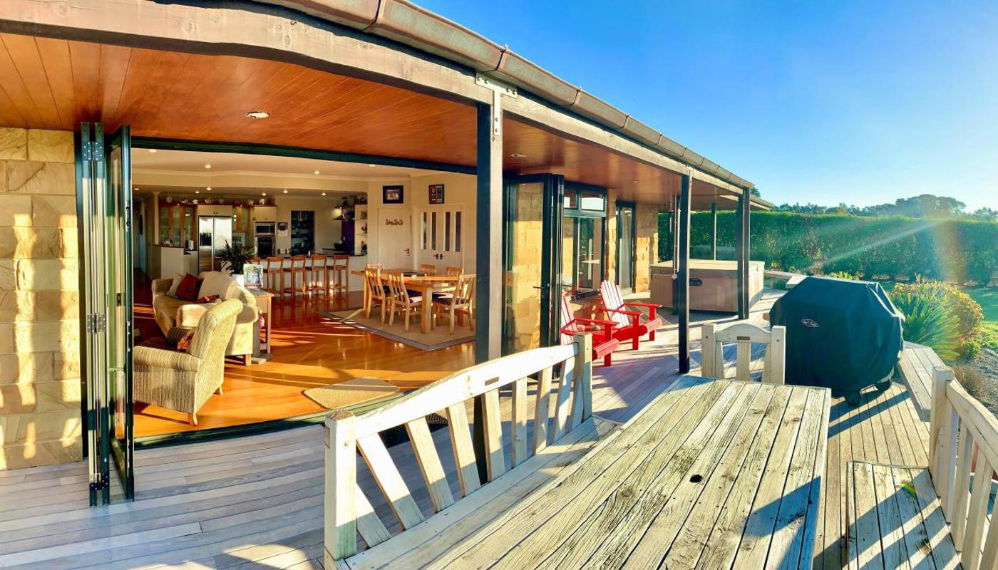 Enjoy our large veranda, deck and BBQ
