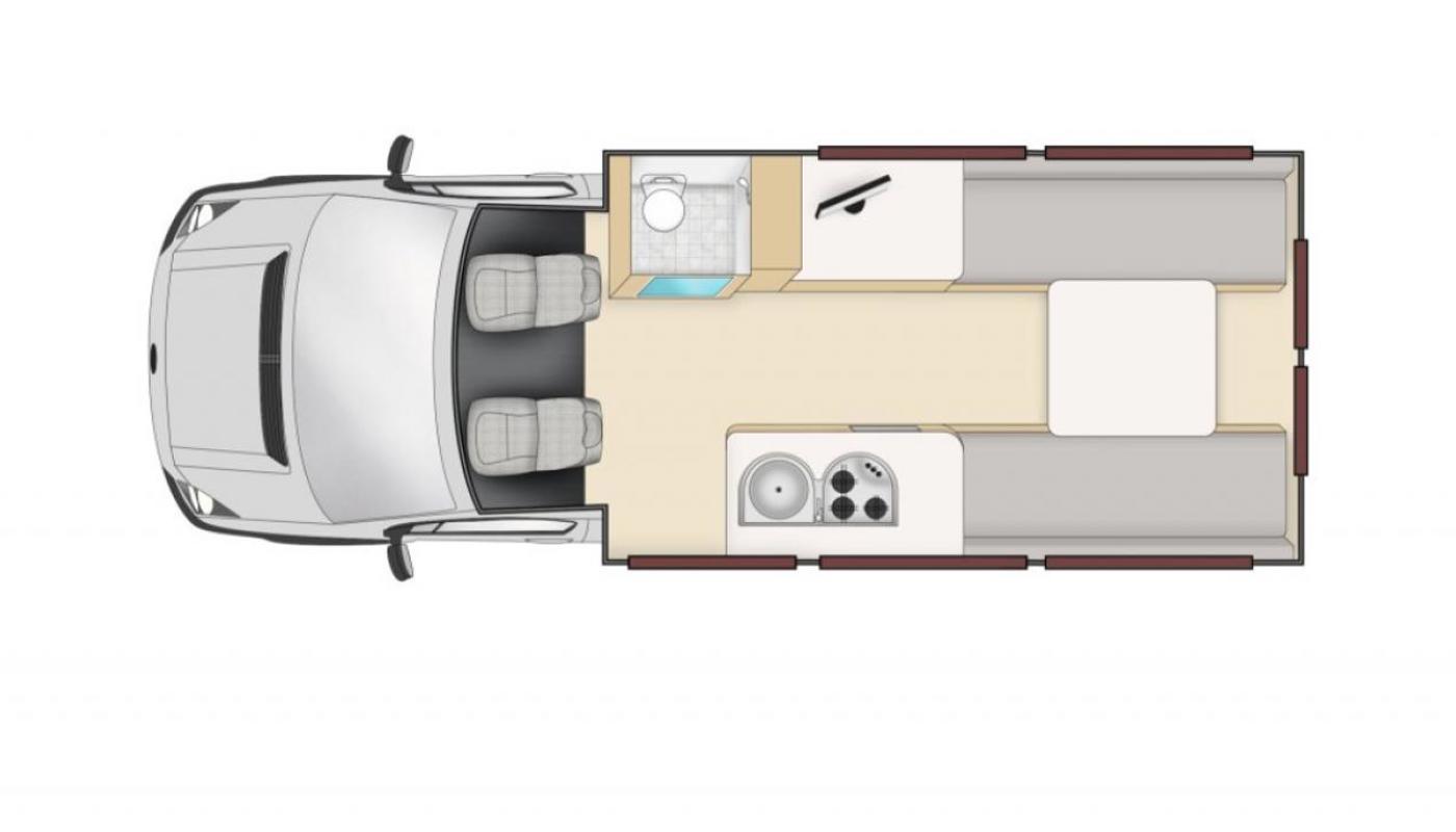 Campervan 2 berth layout