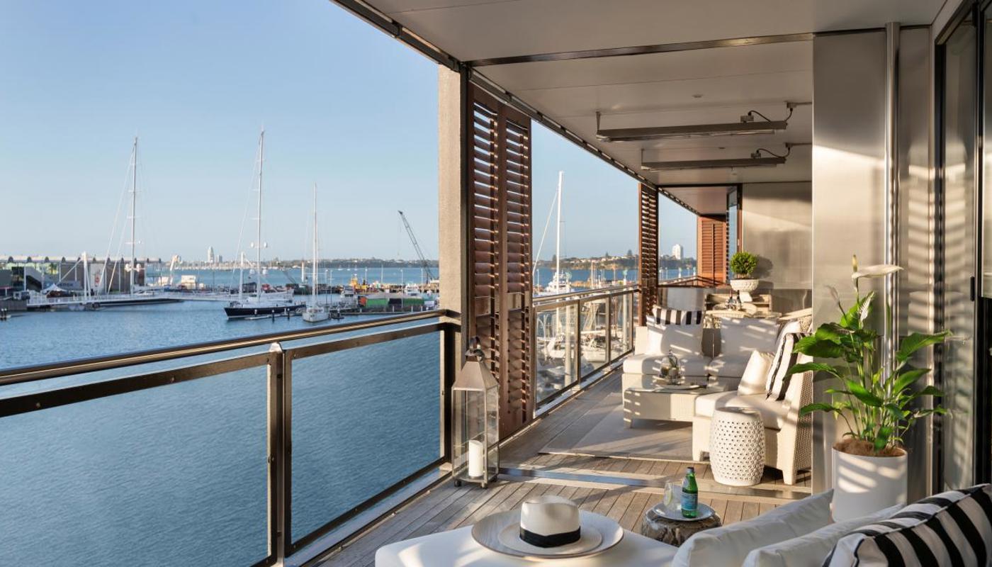 Full private access to grandstand views of the Viaduct Marina & Waitemata Harbour