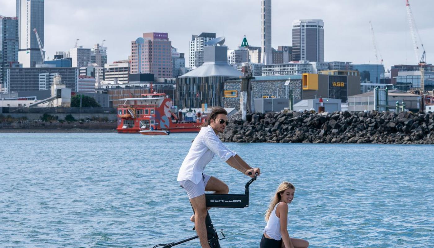Water Bike in Auckland Harbour