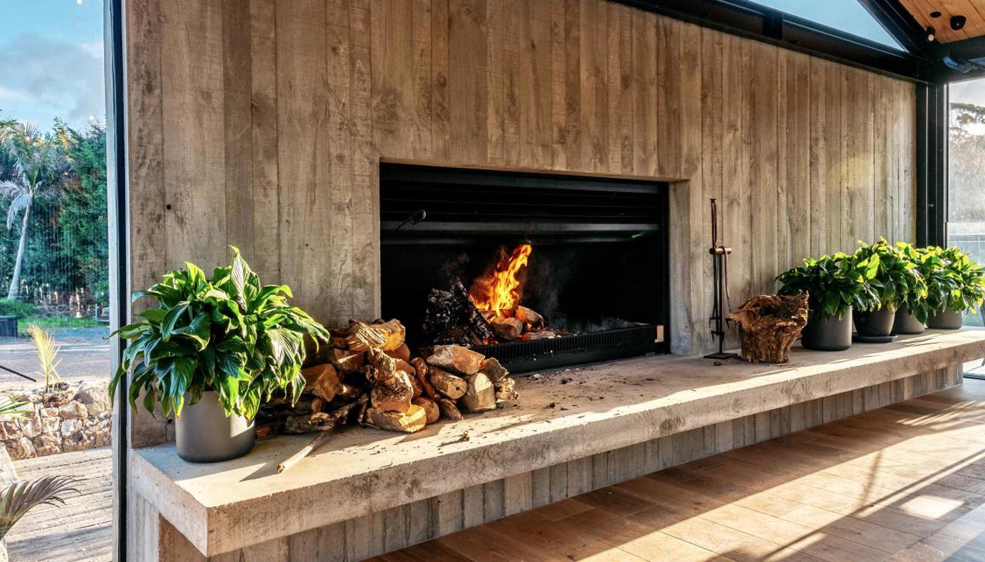 Waiheke Island's largest open fire so you can visit whatever the season.