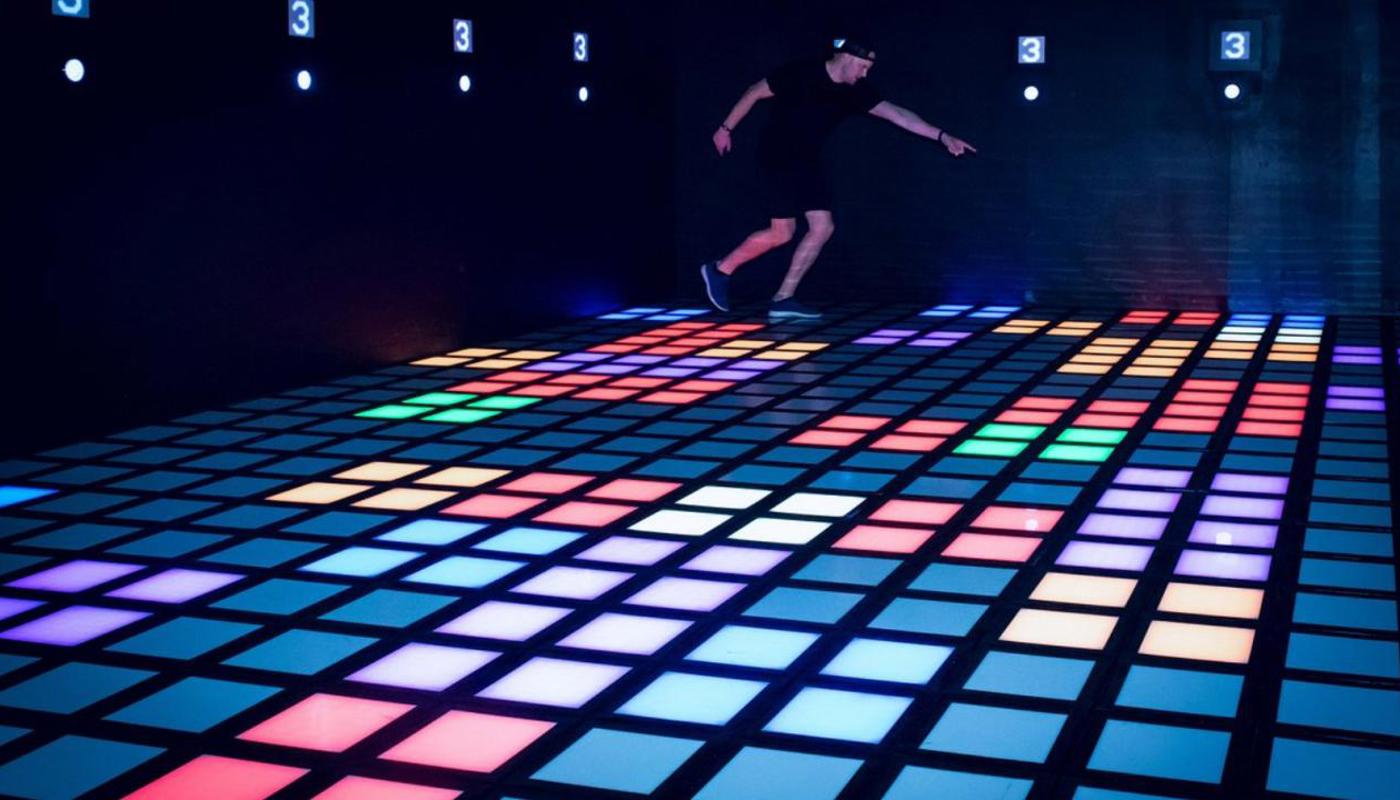 Room A - Running Grid Floor is Lava Grid