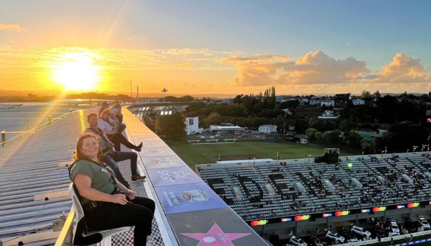 Take a photo as you hang out 34 metres above Eden Park’s hallowed turf