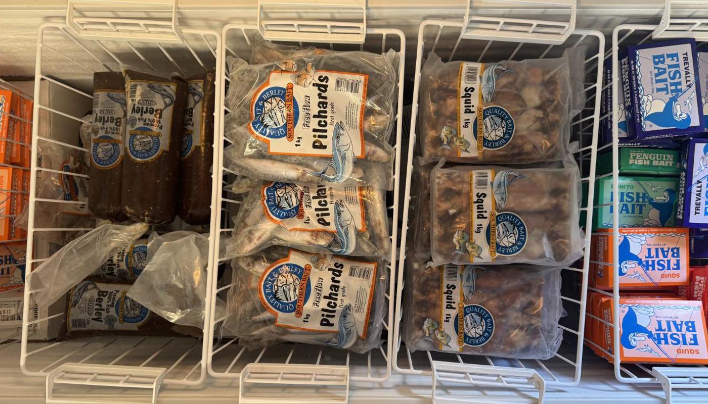 A full selection of bait available in our office