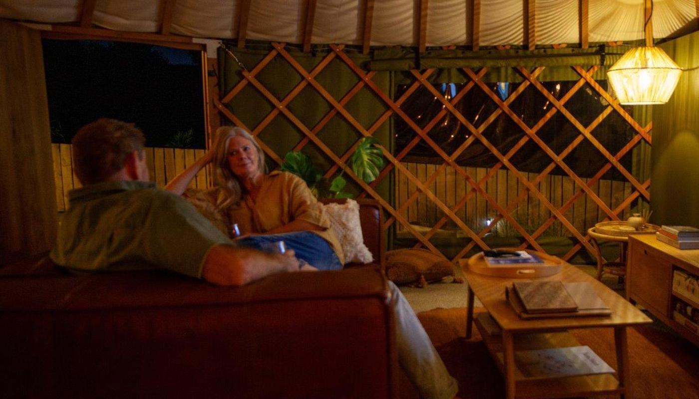 The Green Tent - cosy indoors