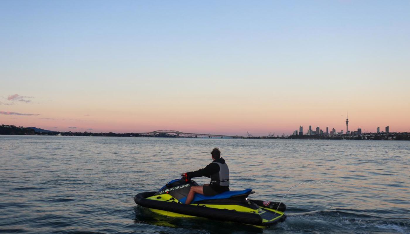 Auckland City at dust - Sunset tours available.