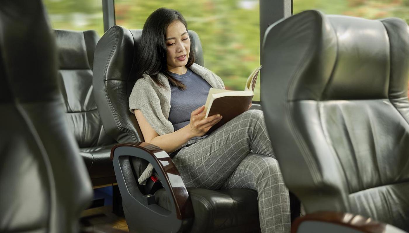 As a InterCity GOLD passenger, you can kick back and relax in our leather seats with a good book.