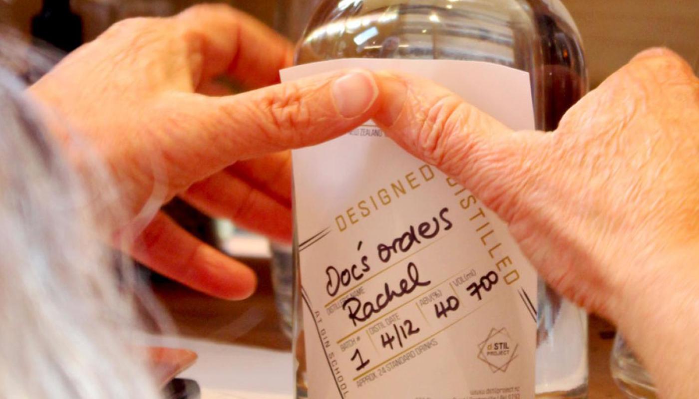 The finishing touches - label your gin before you take it home
