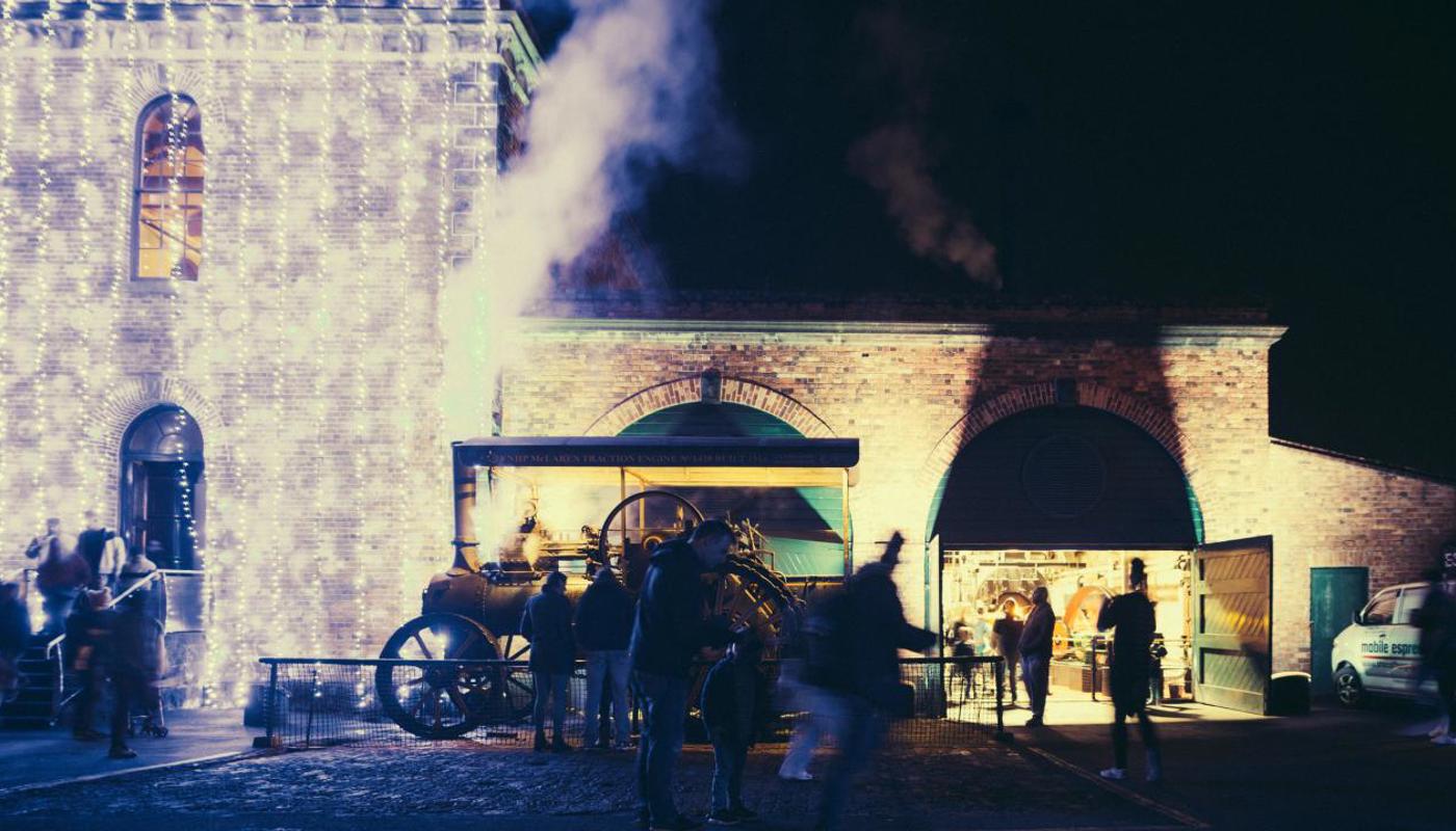 Night Lights event illuminating the Pumphouse at MOTAT Great North Road