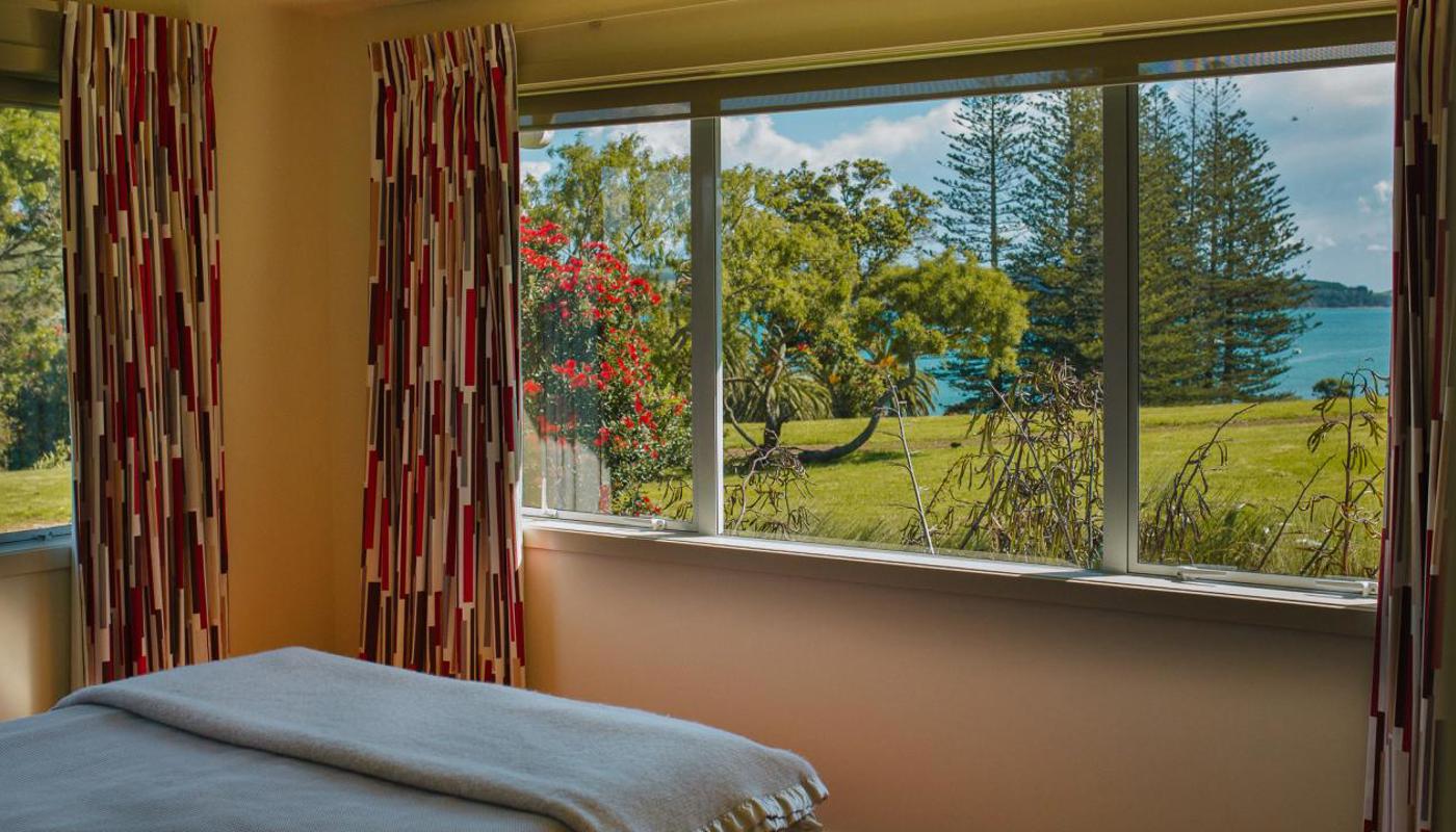 Oranga Holiday Home, view to island wildlife sanctuary.
