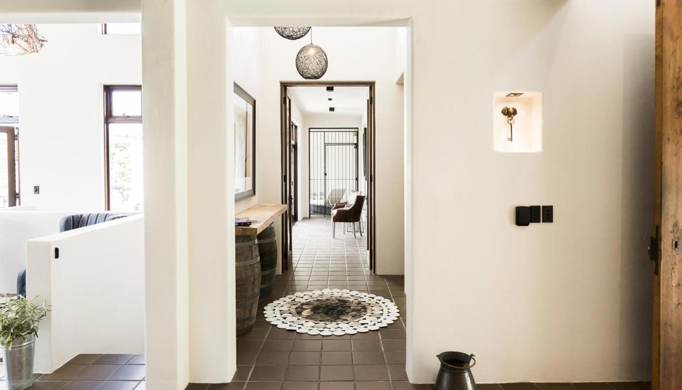 Hall leading to 2 bedrooms & indoor pool