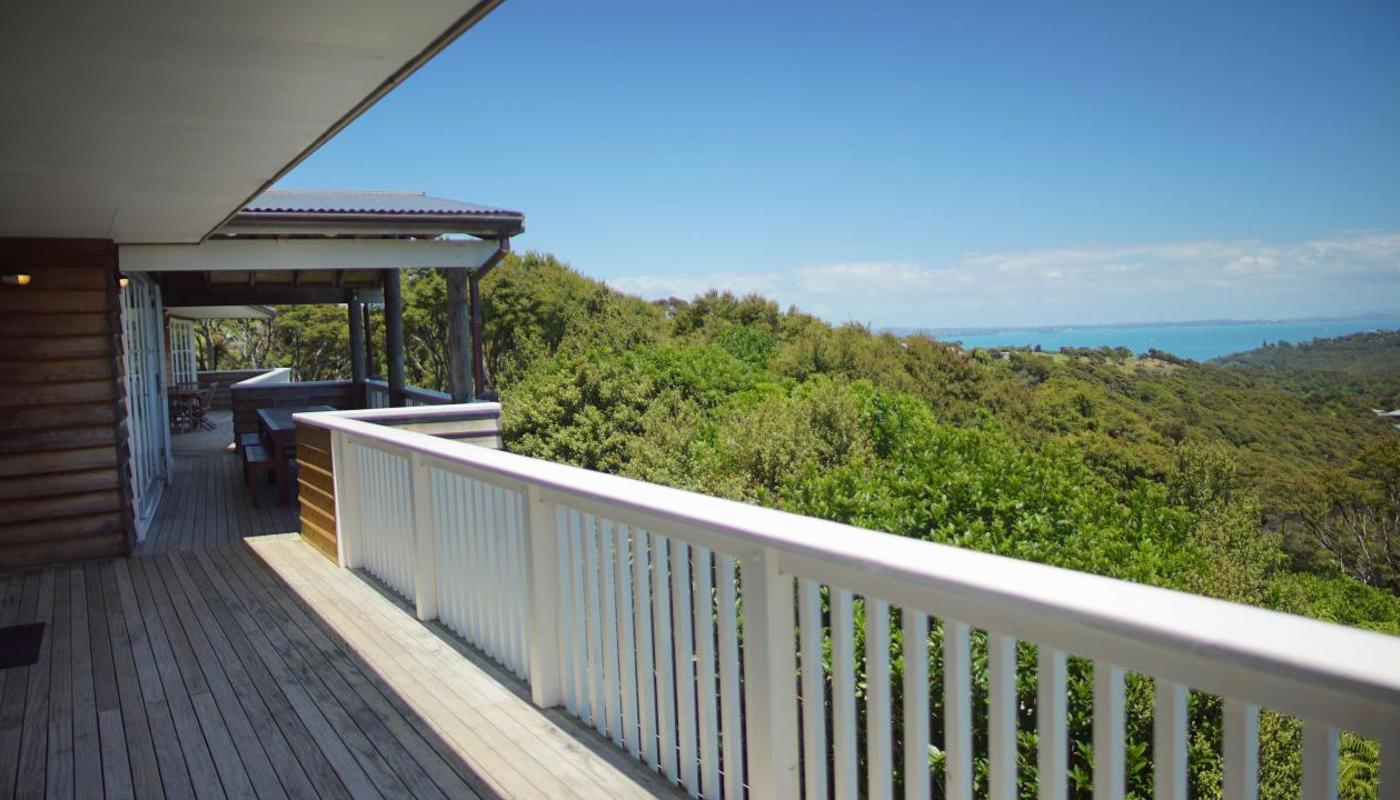 The huge upstairs deck