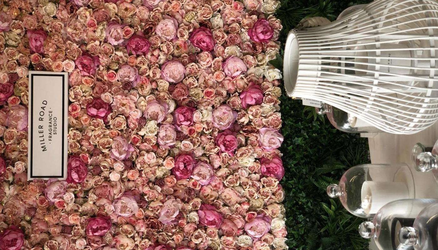Miller Road Fragrance Studio Flower Wall