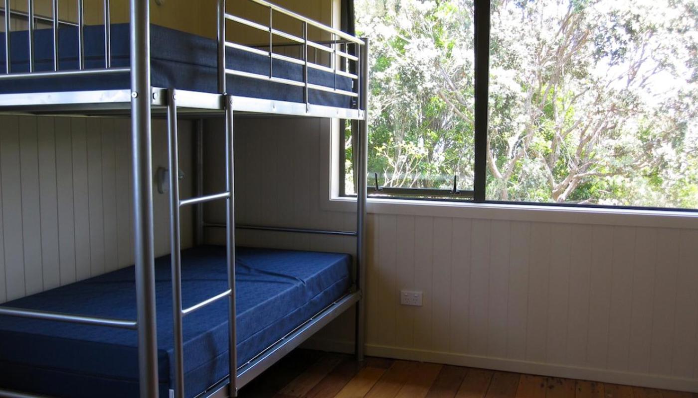 A bunkroom at the Superintendent's House, Rotoroa Island