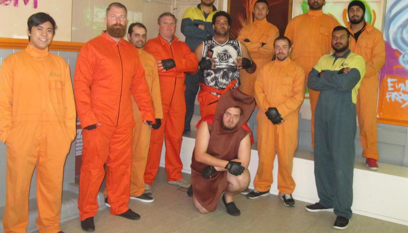 Super Turd - Creative dress up for his bachelor party - Only at Asylum Paintball