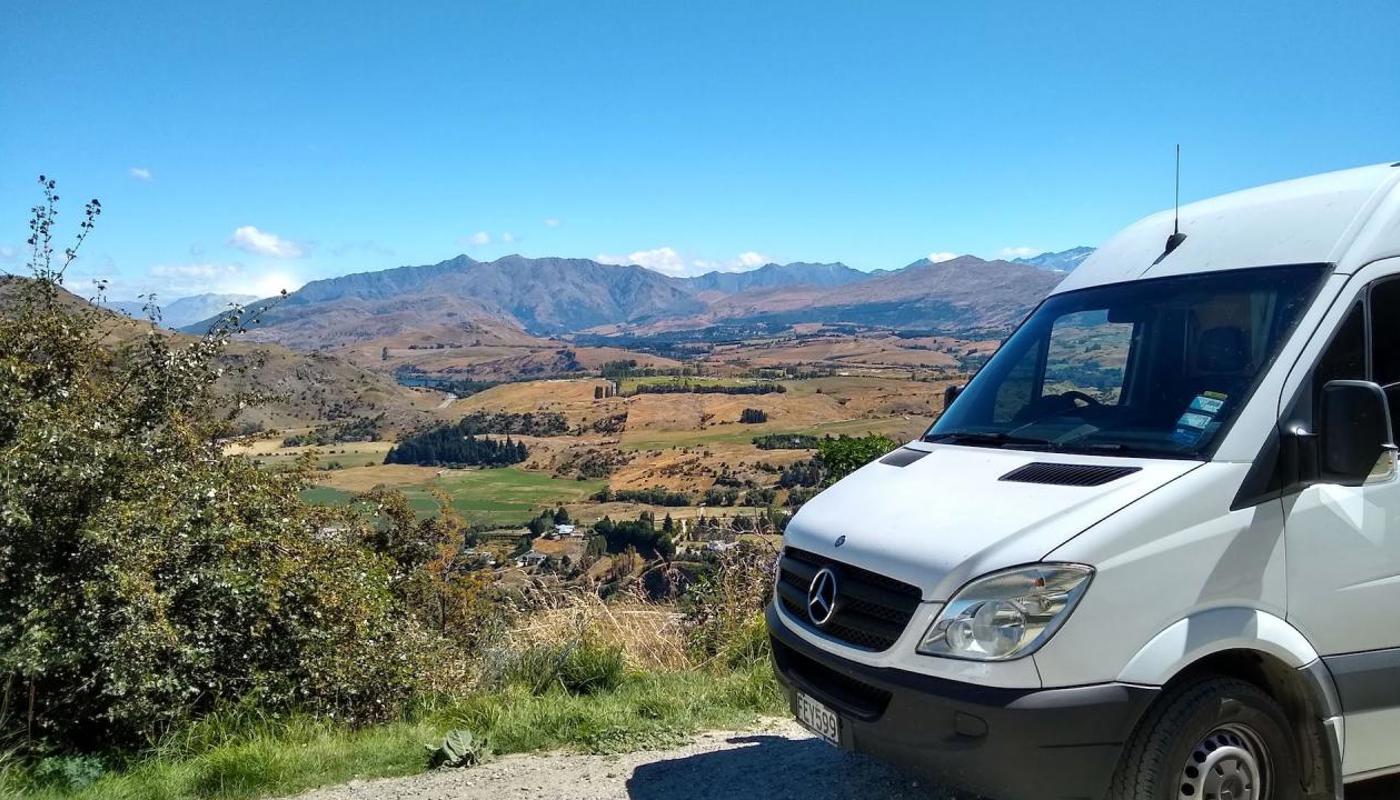 Fay - Your Kind of Camper stopped to enjoy the view on the Crown Range