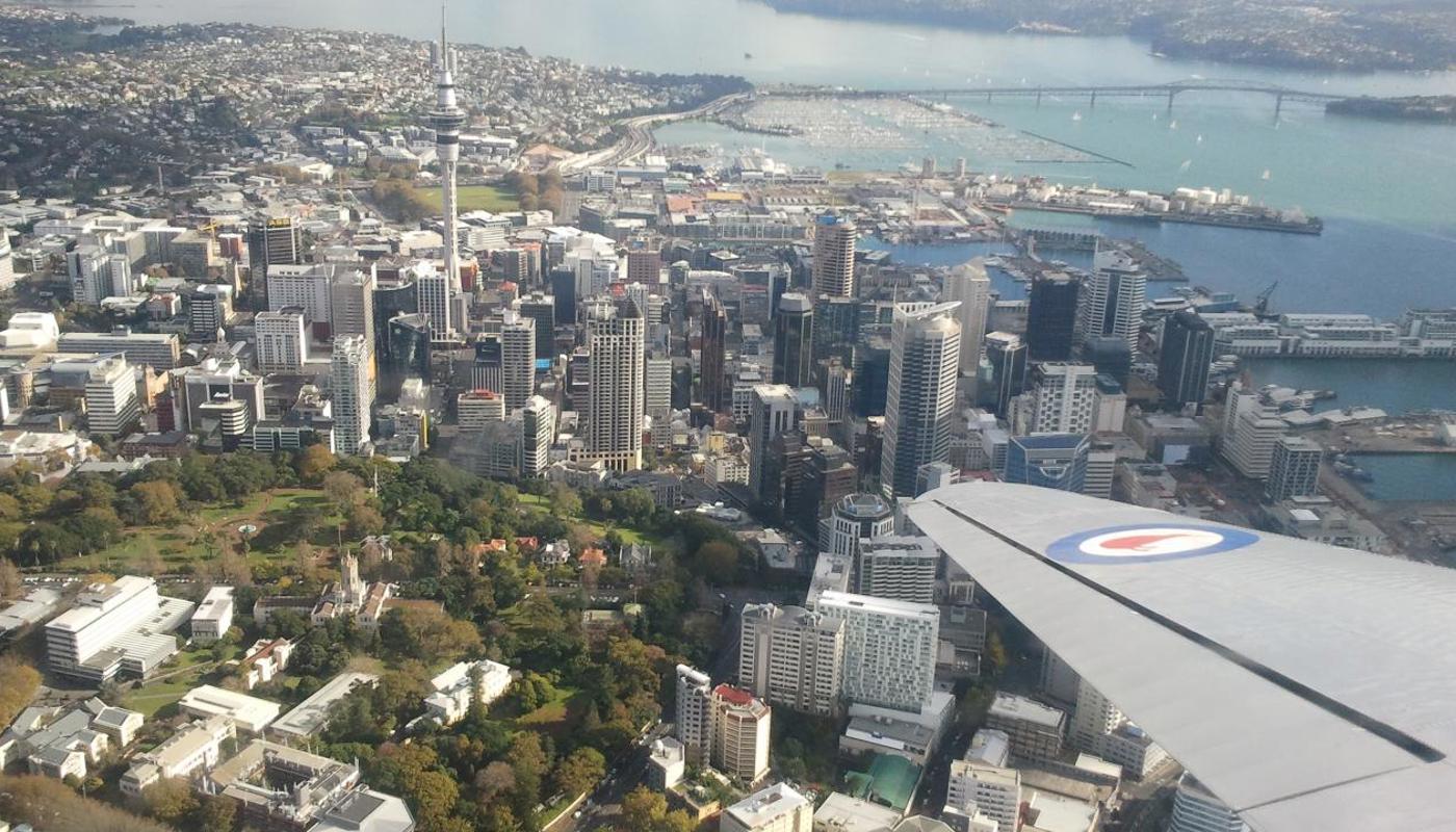 Stunning views over Auckland City from the DC3.