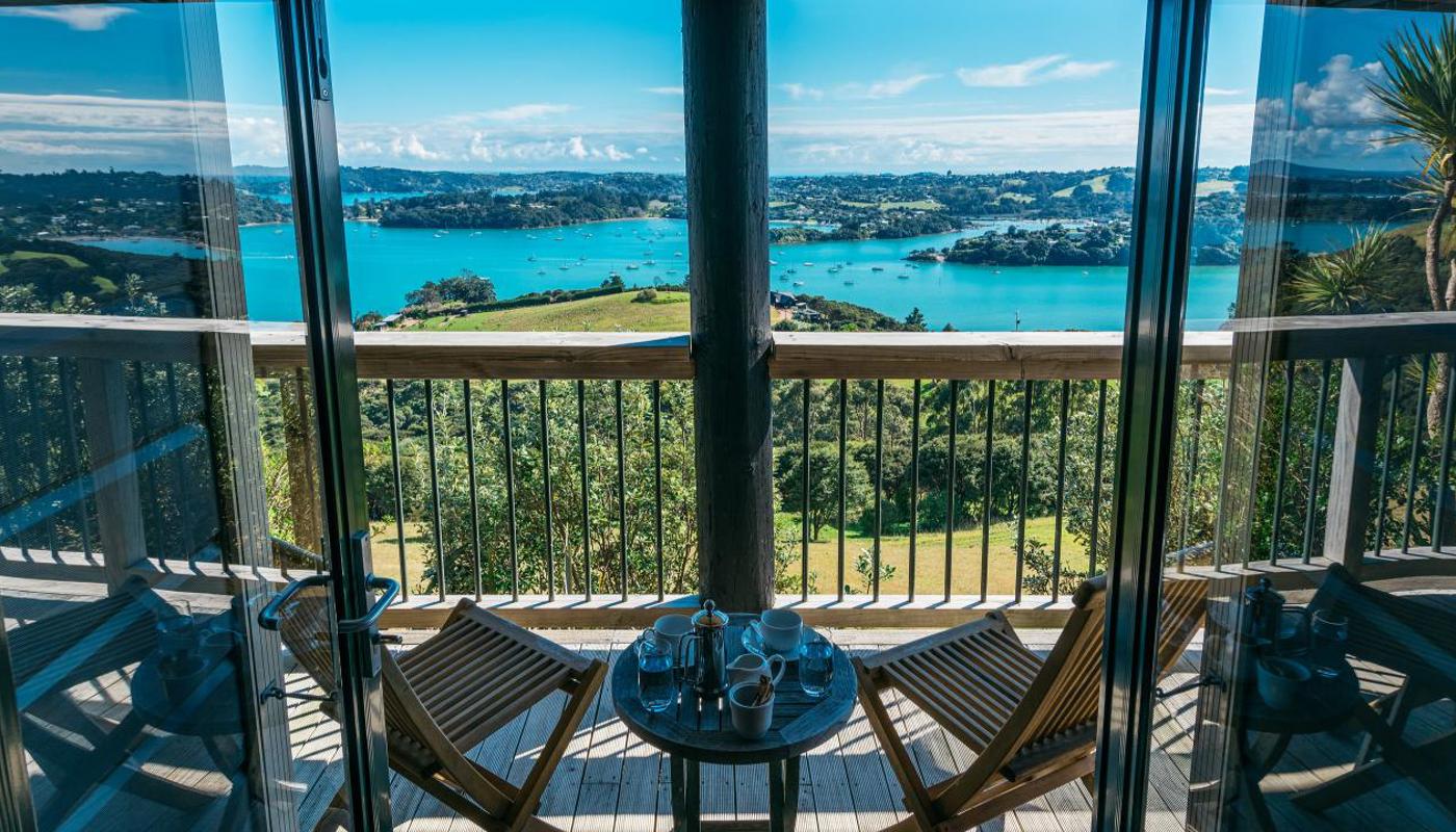 Morning coffee from private balcony of guest suites