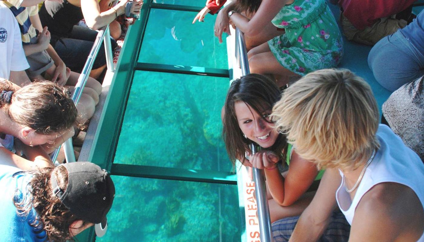 Onboard viewing the fish and marine life