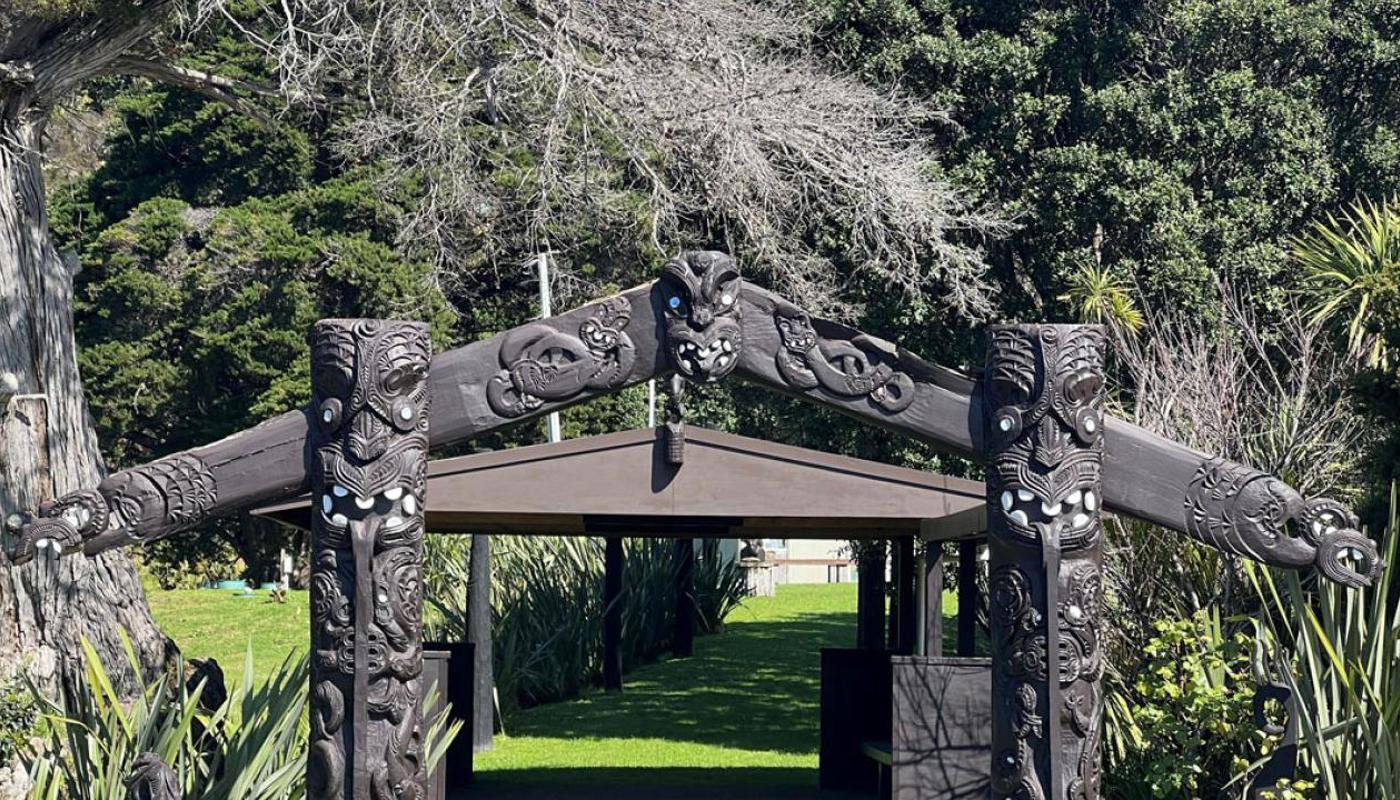 Piritahi marae entrance, Waiheke Island