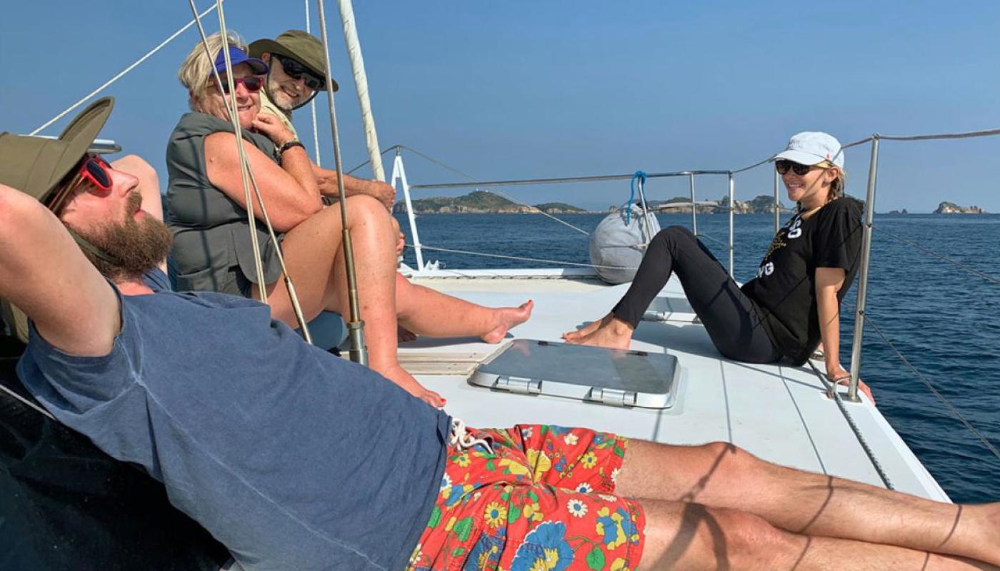 Relaxing on the Hauraki Gulf Eco Sailing Adventure