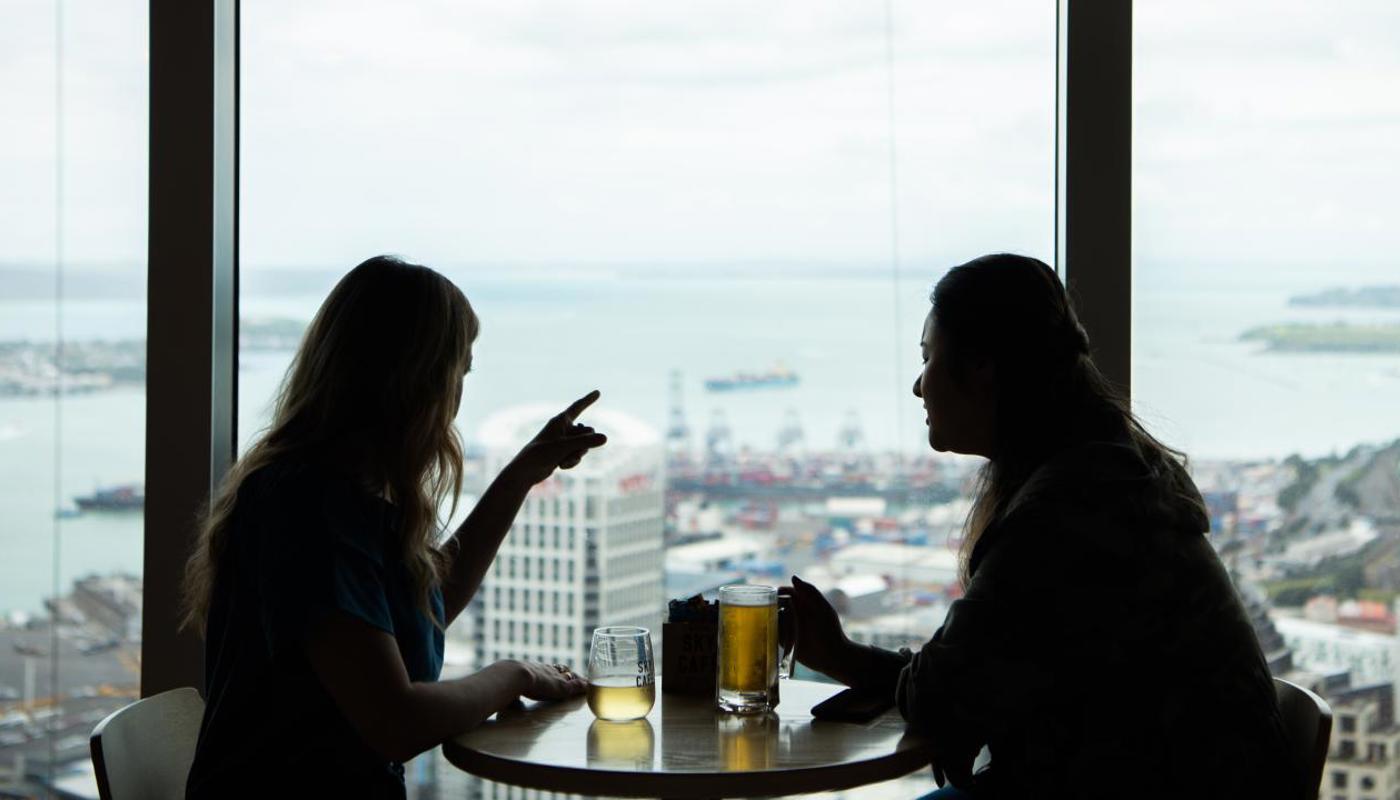 Enjoy a beverage and take in the views at The Sky Cafe - located on level 50