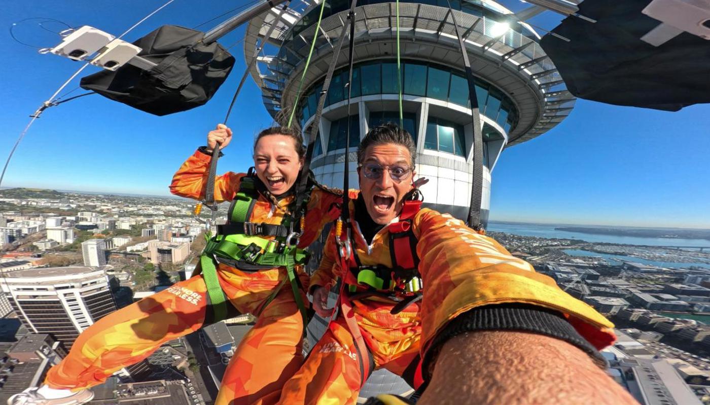 SkyJump - seated harness drop from 192m.
