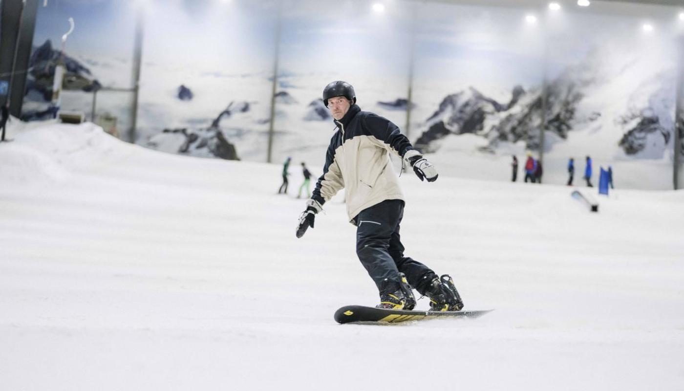 Start on the beginner slope or go from the top if you're more experienced
