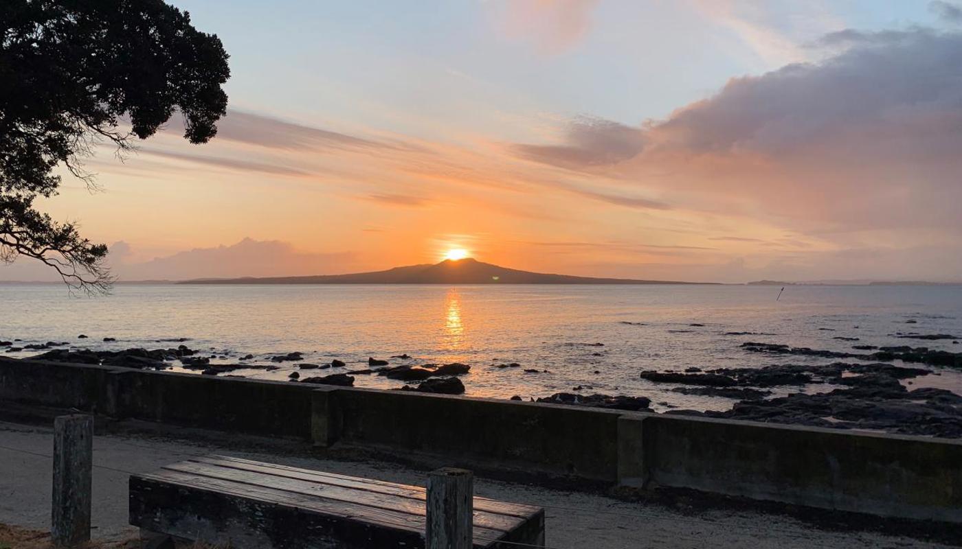Beautiful sunrises over Rangitoto Island