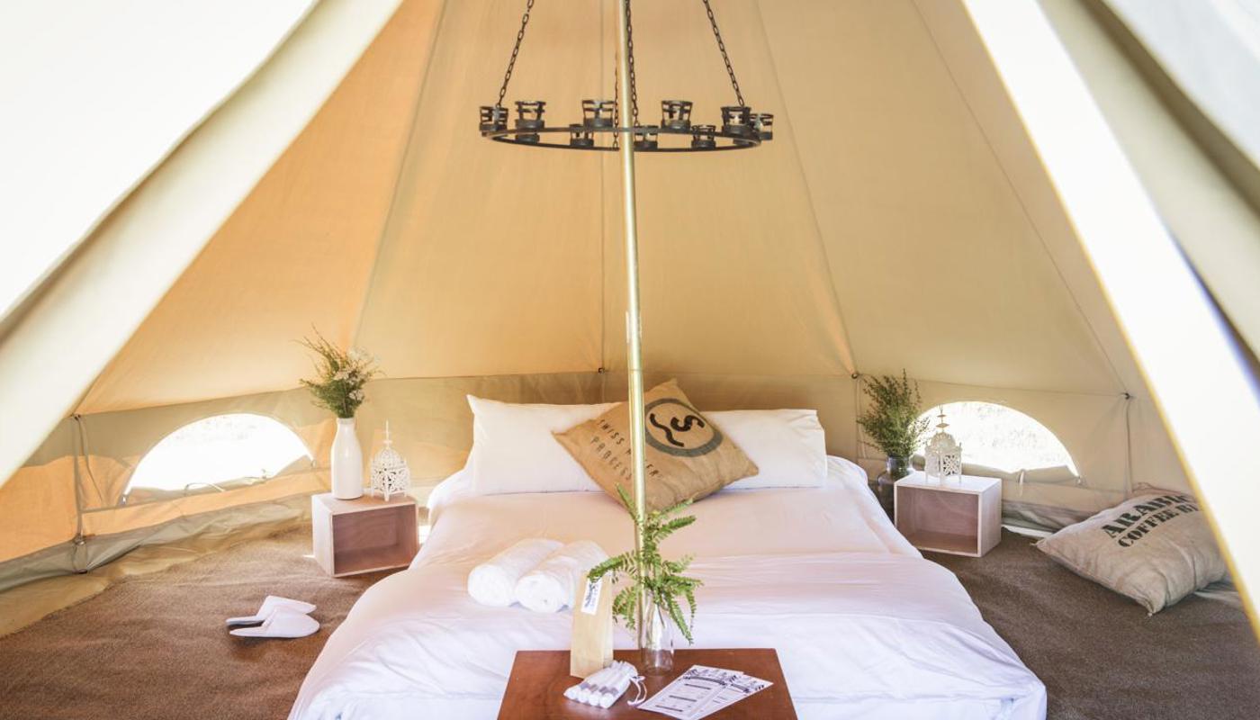 Glamping Teepee Interior - Accommodation Te Arai