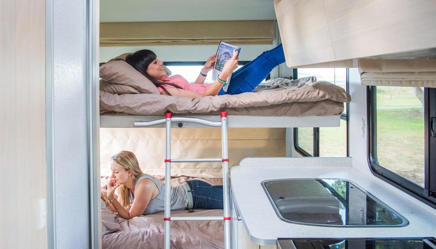 Friends in bunk beds