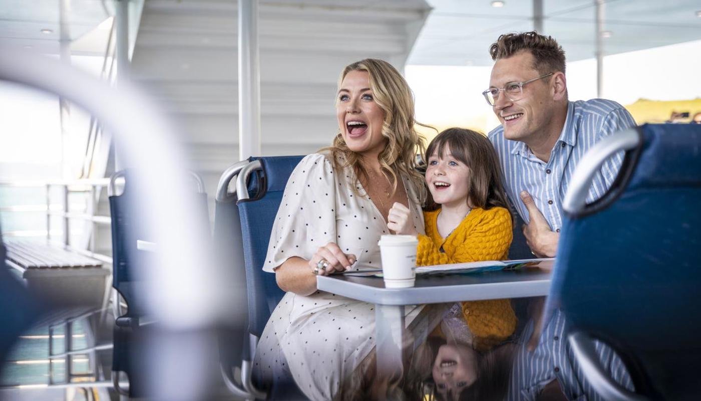 Family on the ferry to Waiheke Island