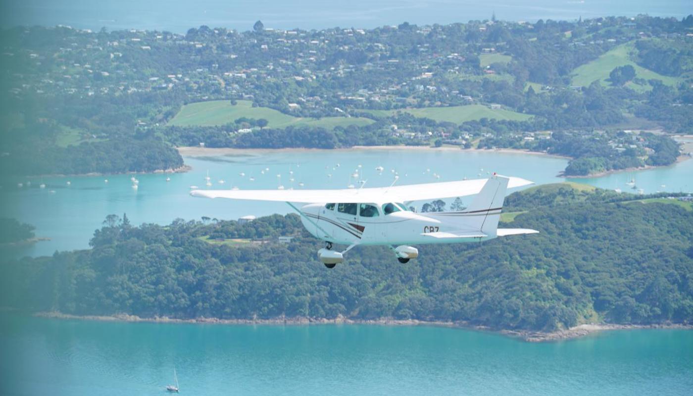 Waiheke Island scenic flight.